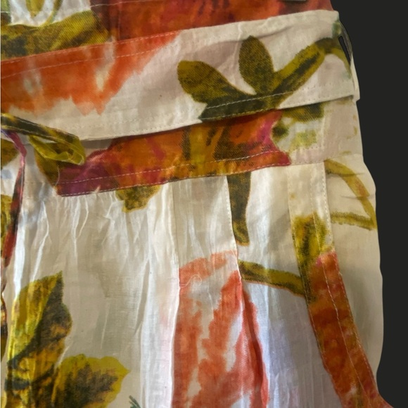 Cotton Gauze Palazzo Pants | Floral Print Wide-Leg Boho Pants Resortwear NWT M - Picture 12 of 13